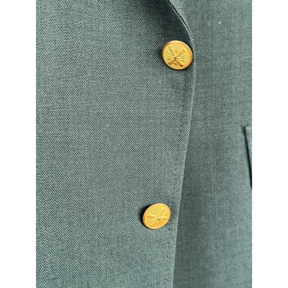 Vintage 80s Oakmont Made in USA Men’s 46R Green Worsted Wool Blazer Sport Coat - Picture 2 of 7